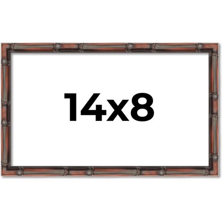 14x8 Frame Brown Bamboo with Dark Coffee/Walnut Finish | Solid Wood Picture Frame Width 0.75 Inches | Interior Depth 0.5 Inches | Complete with UV , Foam Board Backing & Hanging Hardware