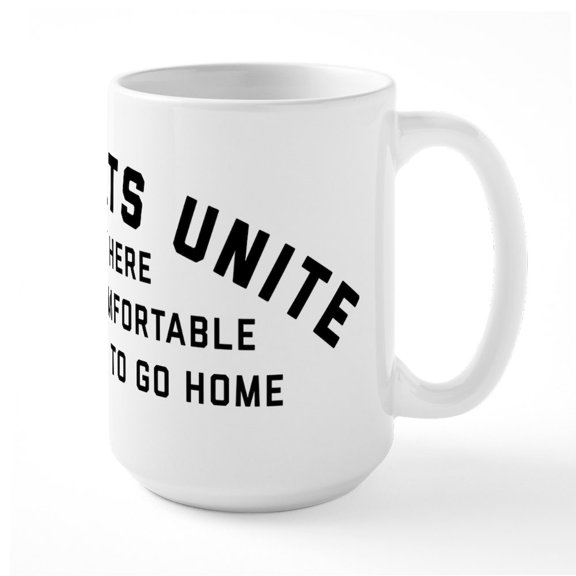 CafePress - Introverts Unite - 15 oz Ceramic Large White Novelty Mug