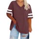 thumbnail image 1 of Cutuoiiu Plus Size Shirts for Women Summer V Neck Solid Color Oversized Tops Gifts, 1 of 3