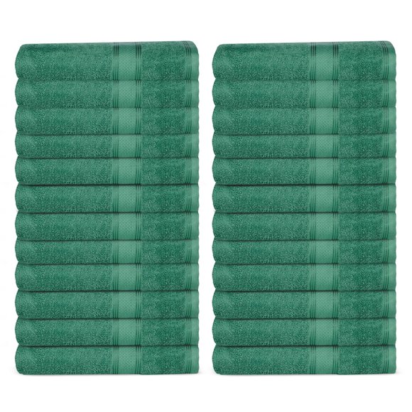 Casa Lino Juego De 4 Toallas De Baño Verdes (54"" X 27") - Juego De Toallas De Baño Grandes - Toallas 100% Algodón Para Baño - Paquete Múltiple De Toallas De Baño Altamente Absorbentes Y De Secado Ráp