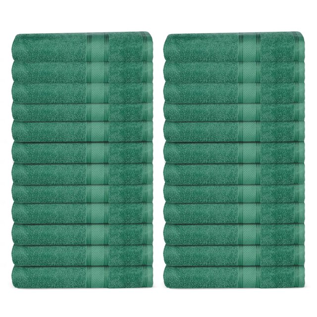 Casa Lino Juego De 4 Toallas De Baño Verdes (54"" X 27") - Juego De Toallas De Baño Grandes - Toallas 100% Algodón Para Baño - Paquete Múltiple De Toallas De Baño Altamente Absorbentes Y De Secado Ráp