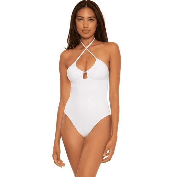 Becca by Rebecca Virtue WHITE Candice Multi Way One-Piece Swimsuit, US Small
