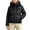 Black, variant on Little Girls Hooded Zip Puffer Jacket Hood Pockets Windproof Warm Lightweight Winter School Ski Camping Outer Coat for Kids