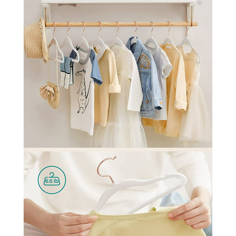 Baby Hangers Pack of 50, Children's Hangers for Closet with Rose