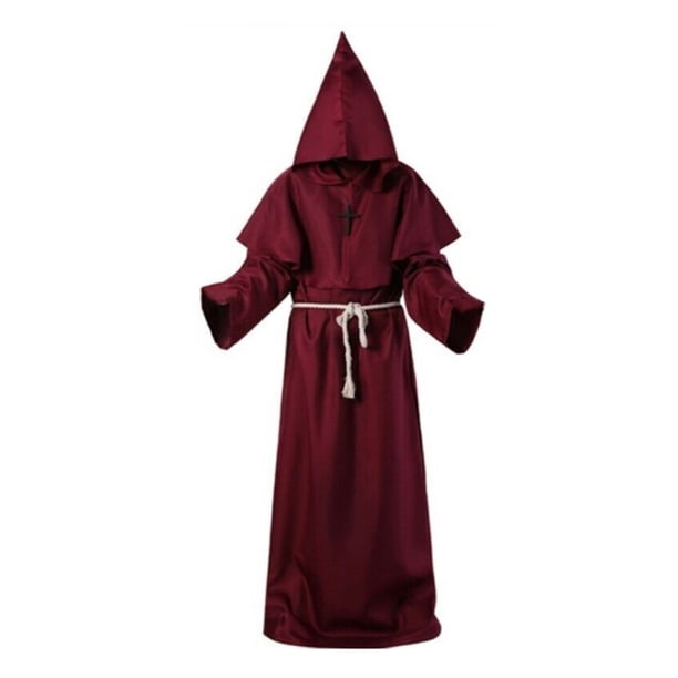 Guardurnaity Disfraz de Cosplay de Halloween atmósferas de terror con capucha disfraces medievales antiguos capa de fiesta ropa traje para el hogar interior Disfraces de disfraces Rojo SG Guardurnaity AP012628-09