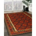 thumbnail image 3 of Ahgly Company Machine Washable Indoor Square Contemporary Saddle Brown Area Rugs, 4' Square, 3 of 7