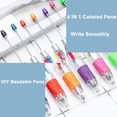 thumbnail image 5 of 24Pcs Multi-Color Beaded Pens 4-In-1 Colorful Retractable Ballpoint DIY Making Kit for Office, 5 of 8
