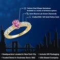 thumbnail image 2 of Gem Stone King 14K Yellow Gold Pink Moissanite and Lab Grown Diamond Engagement Ring for Women | 1.78 Cttw | Oval 7X5MM | Gemstone Birthstone | Size 8, 2 of 6