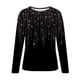 thumbnail image 4 of Blusa informal con estampado de manga larga y cuello redondo para mujer a la moda Fridja  bvmnju795, 4 of 5