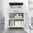 thumbnail image 4 of Metal Printer Stand with File Storage Cabinet, Printer Cabinet File Cabinet On Wheels with Door and Adjustable Shelf, Printer Table Stand for Home Office, 4 of 8