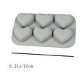 thumbnail image 3 of 6 Holes Heart Shape Silicone Cake Mould Silicone Cupcake Mold for Home Kitchen Baking for Baking Lover, 3 of 8
