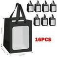 thumbnail image 2 of 16pcs 7.2" x 5.1" x 9.8" black window gift wrap bags, shopping bags, bulk, retail packaging bags for business, craft grocery, boutique, party favors, wedding, gift holiday packaging bags., 2 of 7