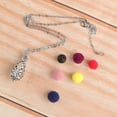 thumbnail image 2 of 1Pc Waterdrop-shape Hollowed-out Pendant with Aroma Ball Pelelith Necklace Creative Neck Chain for Birthday with 5 Cotton Balls and a Pelelith Ball (S, 2 of 4