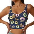 thumbnail image 3 of Goofa Sloth with Donuts Printed Sports Bras for Women, High Impact Running Bra Workout Crop Tank Tops Longline Sports Bra Push up-XX-Large, 3 of 9