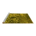 thumbnail image 2 of Ahgly Company Machine Washable Indoor Round Oriental Yellow Industrial Area Rugs, 8' Round, 2 of 4