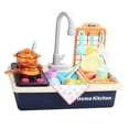 thumbnail image 4 of , fregadero, juguetes para niños , lavavajillas eléctrico corriente, sistema agua automático, corte de , Azul 28pcs Azul 28 piezas, 4 of 7