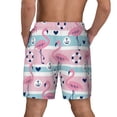 thumbnail image 4 of Uemuo Pink Striped Flamingo Pattern Mens Swim Trunks Quick Dry Board Shorts with Mesh Lining, Stretch Beach Shorts Quick Dry No-Chafing Board Shorts-Small, 4 of 9