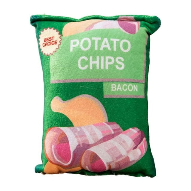 Dog Pillow Potato Chips Stuffed Vocal Interactive Resistance Grinding Plush Pillows Dogs Toy Pet Small Medium Animals Chewing Playing Green