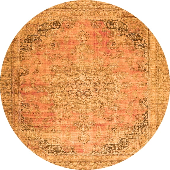 Ahgly Company Indoor Round Persian Orange Traditional Area Rugs, 6' Round