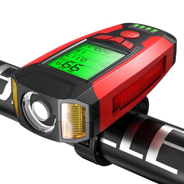 faro delantero superbrillante y luz LED trasera para bicicleta para montar de noche, 5 modos de luz, con velocímetro, contador de calorías para hombres y mujeres, ciclismo de montaña XianweiShao 9024715994523
