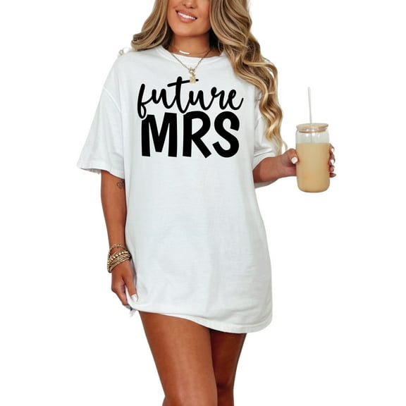 Future Mrs Shirt, Bride To Be T-Shirt, Engagement Party Top, Soon To Be Mrs Tee, Bridal Shower Gift, Engagement Announcement Shirt, White Comfort Colors T-Shirt, Small