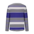 thumbnail image 6 of Youyipin Long Sleeve Shirts for Women Women's Colorblock Striped Button Long Sleeve Crew Neck Tee Shirts Tops, 6 of 6