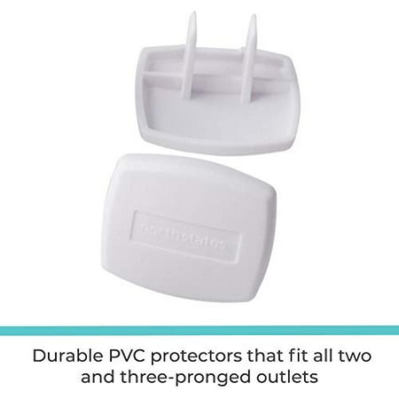 (2pc)Toddle Roo by North States Plug Protectors | Fits Two and Three pronged outlets for Quick Coverage in Seconds | Baby proofing with Confidence (36-Pack, Soft White)