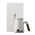 thumbnail image 1 of DOLITY Porcelain Tea Cup with Handle Kitchen Utensils 301-400ml Coffee Mug for Restaurant Accessory White +Gift Box, 1 of 6