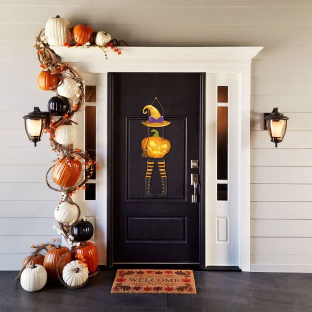 Lot de 2 couronnes décoratives d'automne faites à la main, pour porte d'entrée, décoration