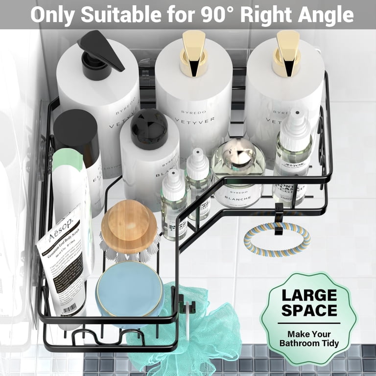 StorageRight Corner Shower Caddy 3-Pack - No Drill Bathroom Organizer With Soap Holder