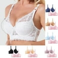thumbnail image 3 of XFLWAM Women's Lace Bra Non Padded Underwire Unlined Bra Full Coverage Plus Size Lace Bralette 2 Packs, 3 of 3