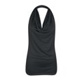 thumbnail image 2 of Pitauce Summer Tops for Women Solid Color V-Neck Halter Sleeveless T-Shirt Draped Front Backless Summer Beach Tank Tops, 2 of 4
