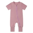 thumbnail image 2 of SXIMEE Rayon Made from Bamboo Unisex Baby Pajamas, Summer Short Sleeve Footless Rompers, 2 Way Zipper Sleeper, 2 of 9