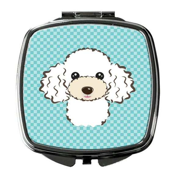 Checkerboard Blue White Poodle Compact Mirror BB1195SCM
