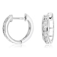 thumbnail image 3 of Vir Jewels 1/2 CTTW Diamond Hoop Earrings .925 Sterling Silver 16 Stones Dangle 1/2 Inch Female Adult, 3 of 7
