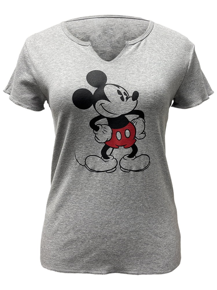 Disney Mickey Mouse Junior V-Neck Tee, S-2XL (Women's)
