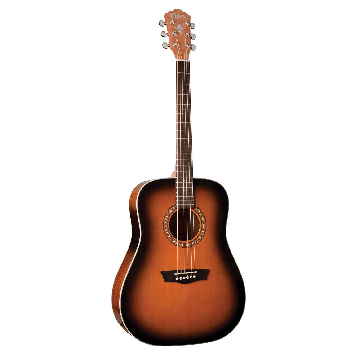 Washburn 6 String Acoustic Guitar, Right (WD7SATB-A)