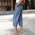 thumbnail image 5 of Gtoiithly Women's Casual High-Waisted Loose-Fit Jeans | Stylish Tencel Denim Capris with Pockets and Drawstring Waist BU2 L, 5 of 6