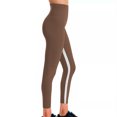 thumbnail image 2 of Ndbuld High Waist Leggings for Women High Waist Colorful Yoga Pants Women Workout Leggings for Women Fitness Sports Running Yoga Athletic Pants Brown L, 2 of 6