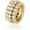 Yellow Gold, variant on 14K Gold Three-Row Mossanite Ring, Men's Hip-Hop Tennis Ring, Sporty Elegance Meets Timeless Charm, Gifts for Men
