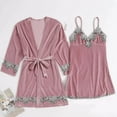 thumbnail image 4 of Hvyesh 2PCS Women Lace Trim Nightgown and Robe Set for Women Soft Velvet Bathrobe Cute Bride Nigthgowns, 4 of 4