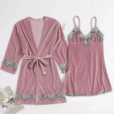 

JNGSA Bathrobe For Women Loungewear For Women Women Gold Velvet Two Piece Nightgown Home Service Suit Homewear Pajama Pants Sets Clearance