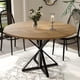 thumbnail image 5 of Mesa Redonda de Comedor para 4 Personas - 47 Pulgadas de Diámetro, Base Metálica Resistente y Tablero de Madera, Mesa Circular para Cocina, Comedor o Sala de Estar, 5 of 8