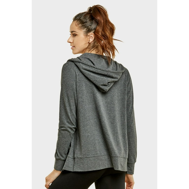 Sofra Women's Lightweight Cotton Blend Long Sleeve Zip Up Thin Hoodie Jacket