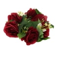 thumbnail image 4 of Anillo de vela de , guirnalda de velas de flores artificiales, guirnalda de velas para fiesta Rojo, 4 of 9