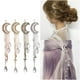 thumbnail image 3 of Seitruly Horquilla elegante para mujer, accesorios de estilismo colgantes con cuentas de borlas para señora, luna y estrella, bandas para el Cuidado del cabello Plata, 3 of 6