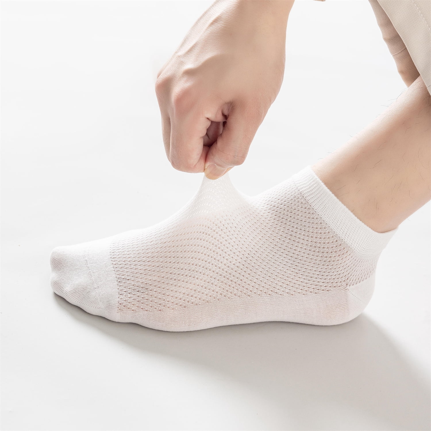 Sookeceks 6 Pairs Thin Ankle Socks for Men Mesh Breathable Cotton Socks Anti Slip Low Cut Soft Casual Socks Size 7-11