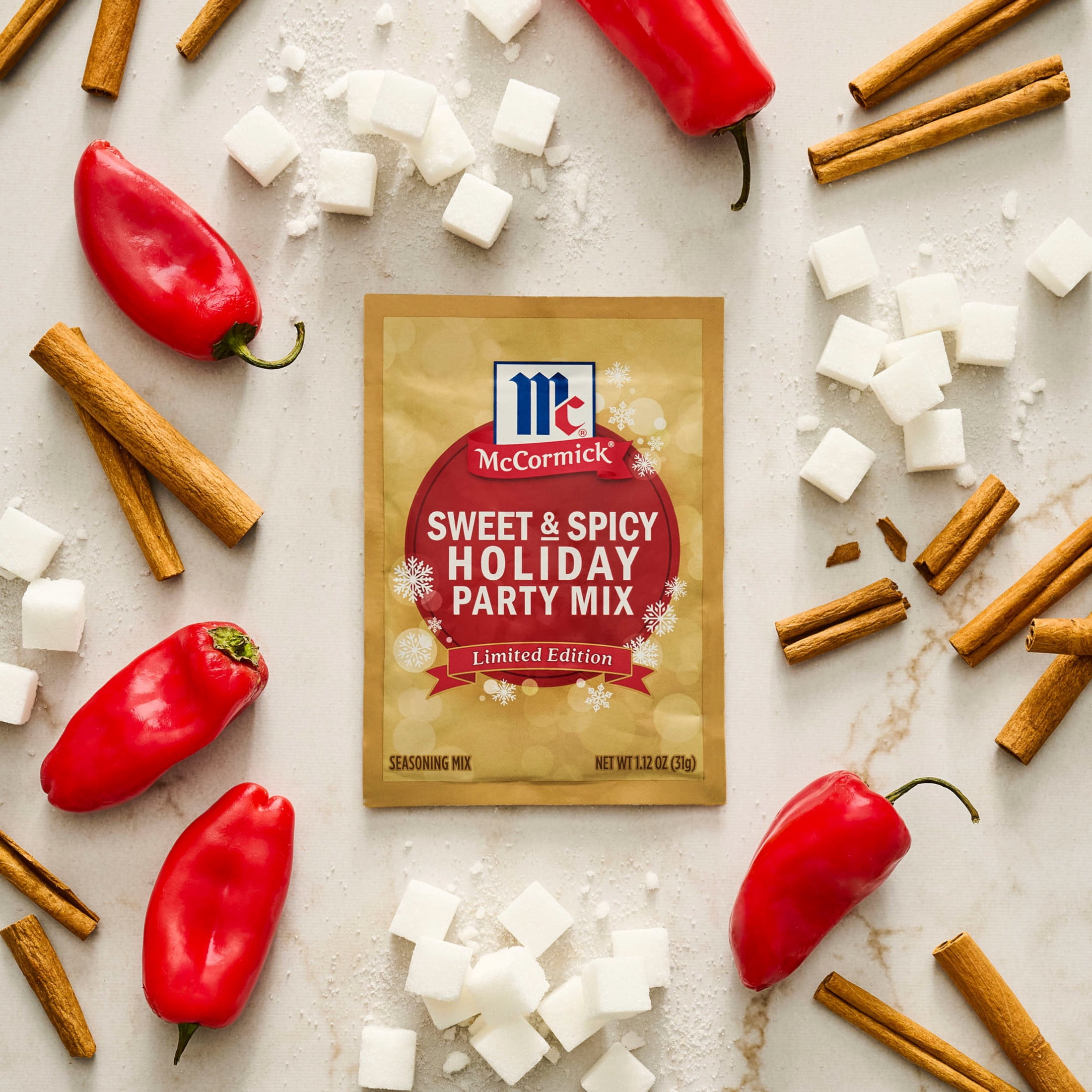 (5 pack) McCormick Sweet & Spicy Party Mix, 1.12 oz Packet