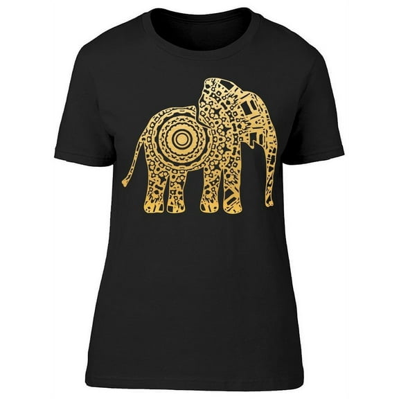 Mandala Elephant Shape T-Shirt Women -Image by Shutterstock, Female Small