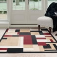 thumbnail image 2 of Lavish Home Modern Block Area Rug, 4' by 6', Black/Red, 2 of 5
